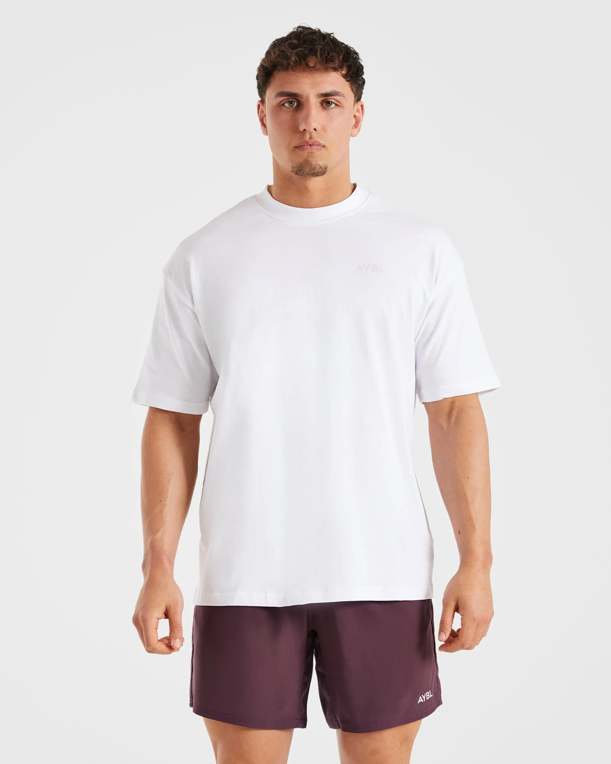 Essential Oversized T Shirt - White Anti Pilling Fabric