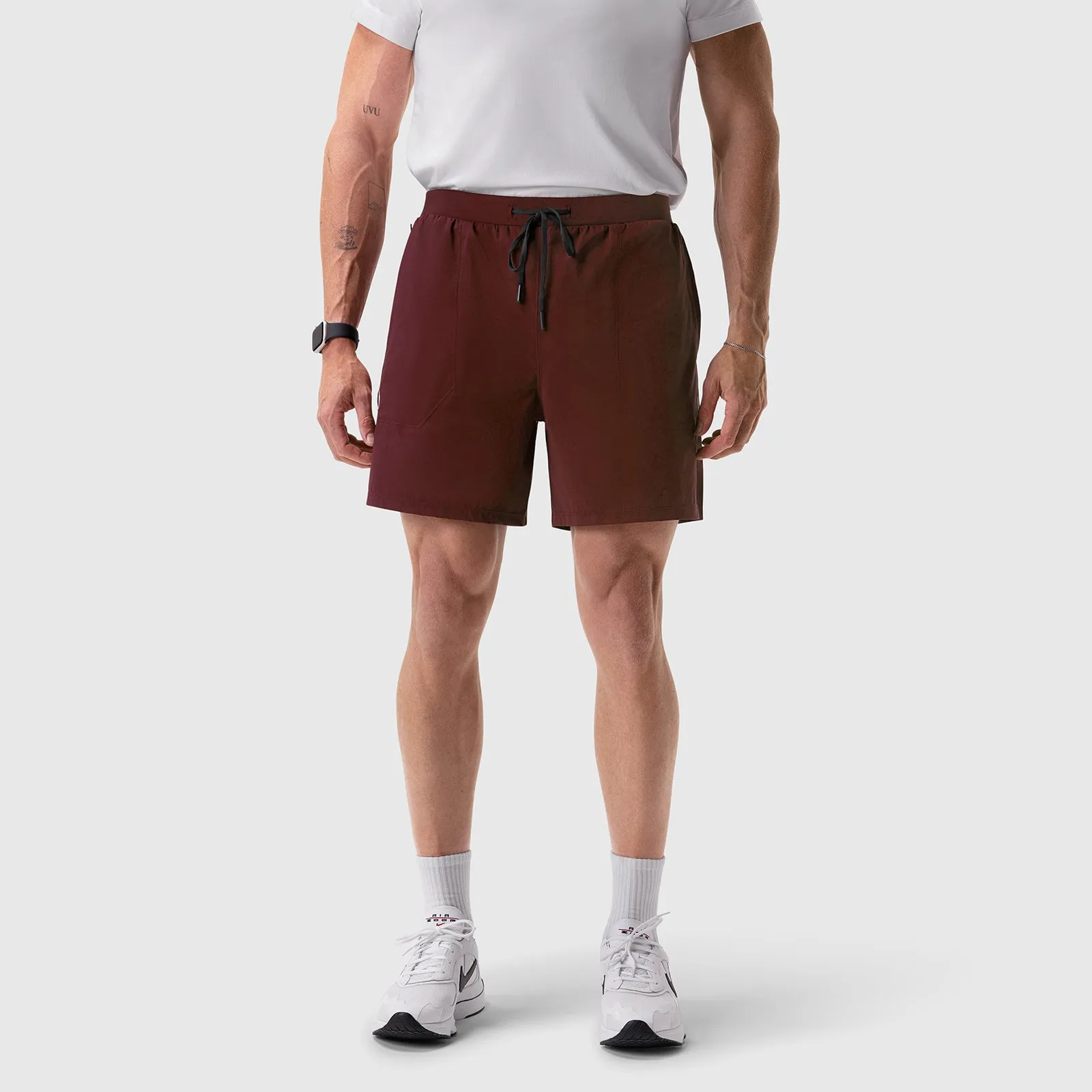 Style Basic Flatlock Seam Technology 0992. Aerotex? 6" Training Short - Crimson