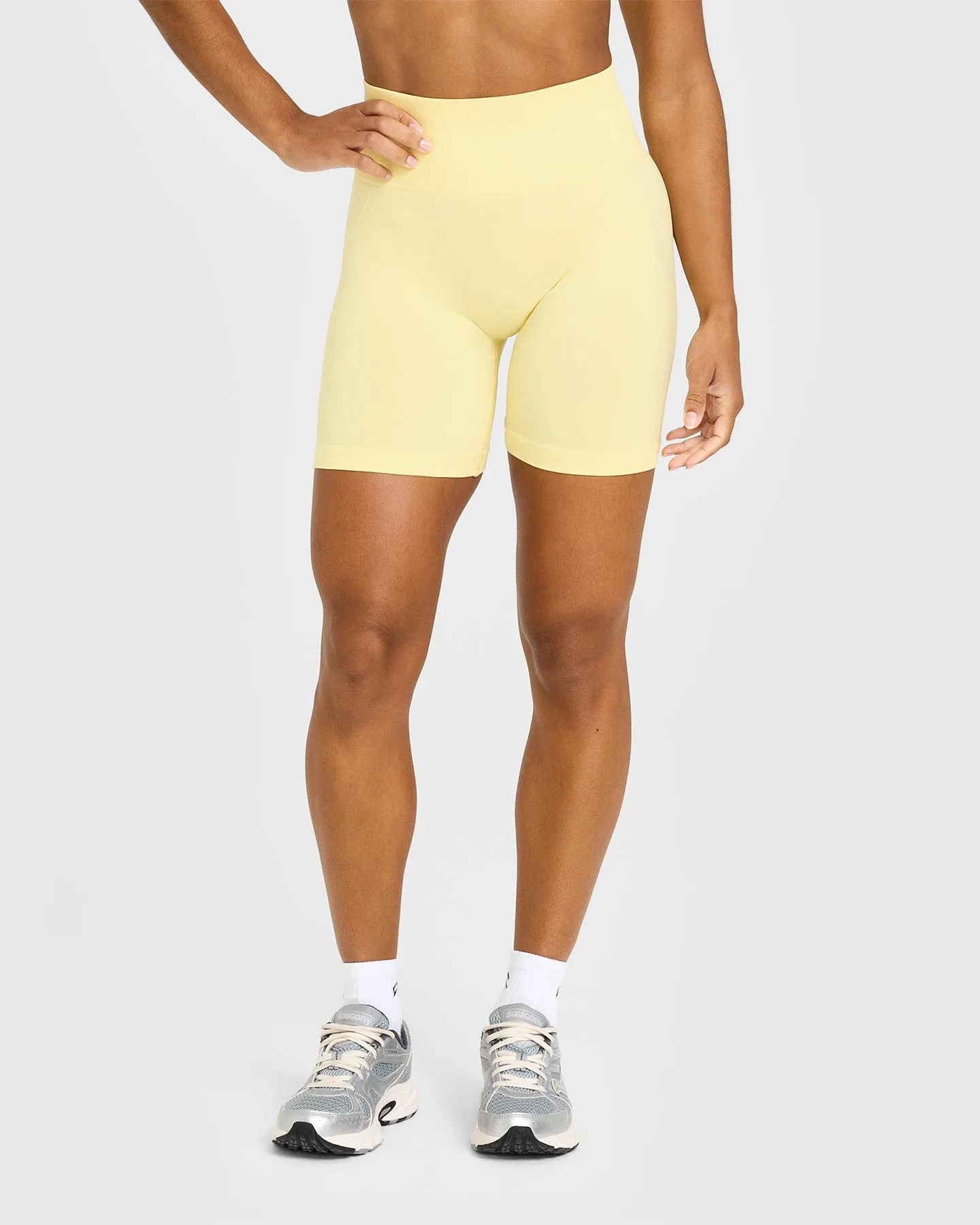Classic Comfort Summer Vibes Effortless Seamless Shorts | Sherbert Yellow Sun Protection Layer