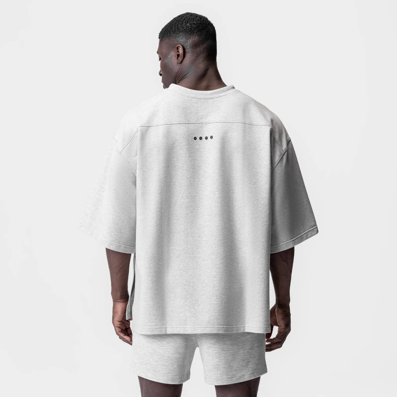 suitable for all genders harmonious 0945. Micro-Terry Warm-Up Tee - Heather Grey