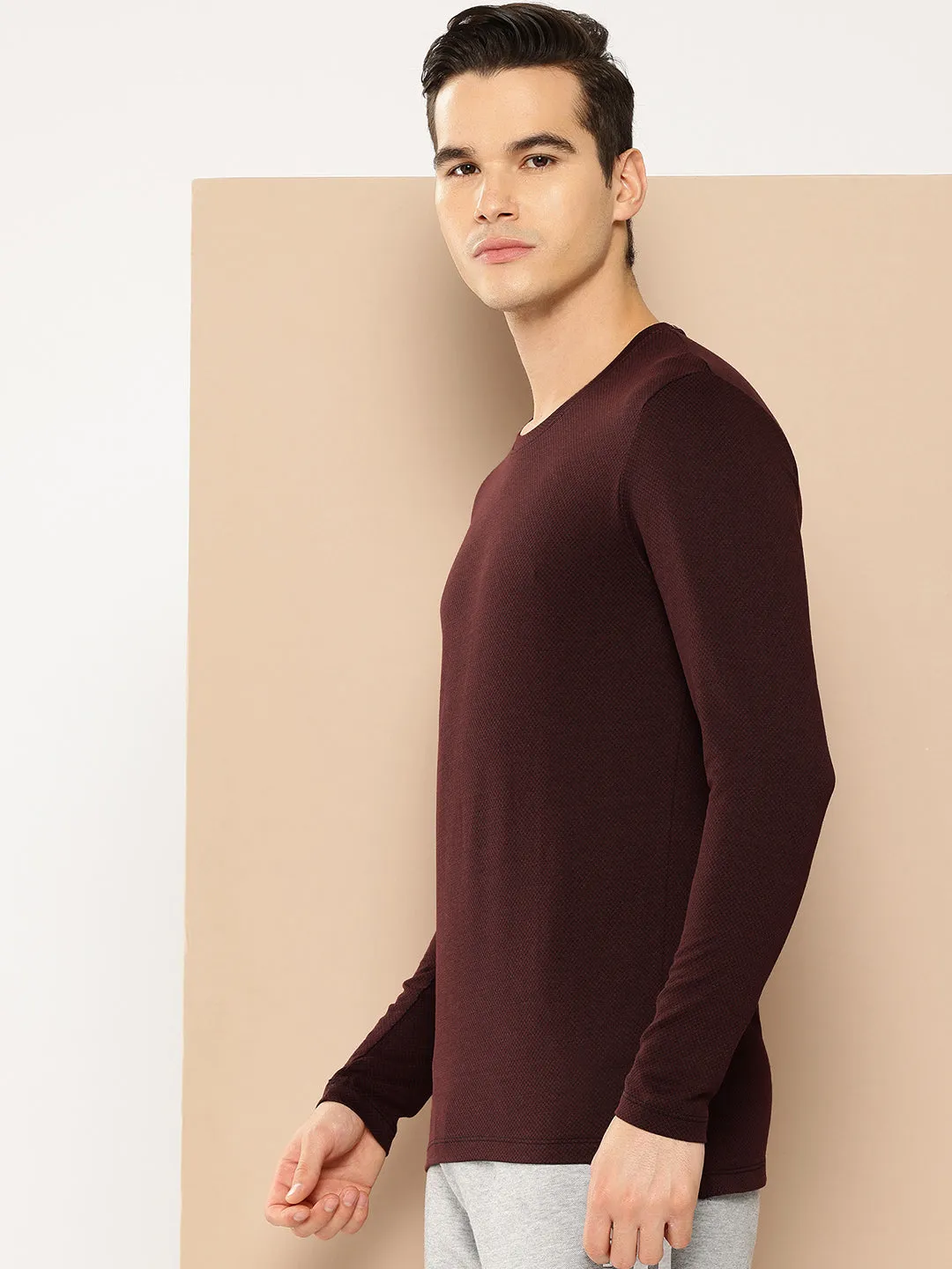Seamless Sleeve Construction Snow Core Inner Peace Men Yoga Tee