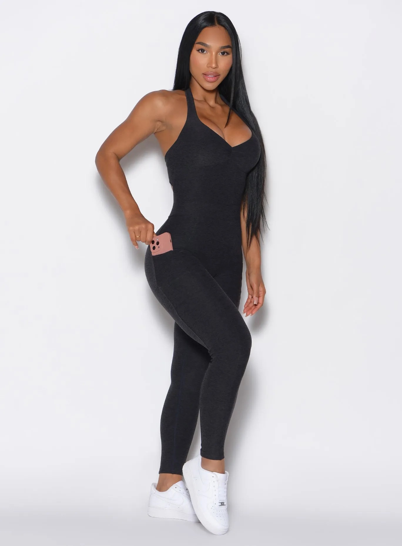 Backless Pocket Bodysuit Dance Athlete Casual Outdoor