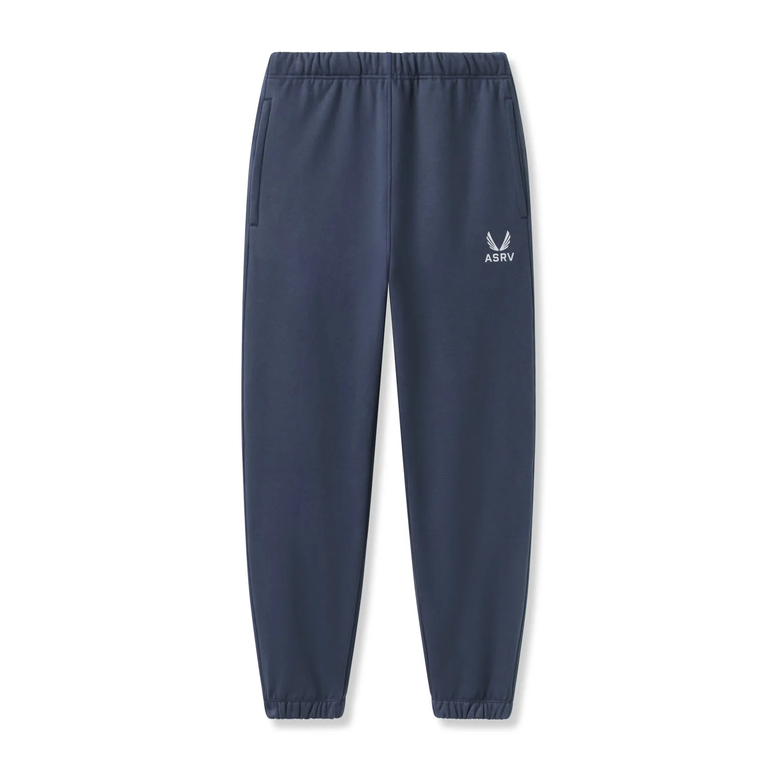 0655. Tech-Terry? Oversized Sweats - Navy "Emblem" Abrasion Resistant Material ElasticCuffs