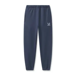 0655. Tech-Terry? Oversized Sweats - Navy "Emblem" Abrasion Resistant Material ElasticCuffs