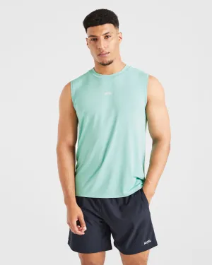 Ultra Soft Attain Seamless Vest - Aqua Mint NonSlip Inner Waist