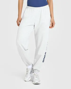 Lightweight Graphic Joggers | Light Grey Marl Fade Resistant Dye Process Urban Look