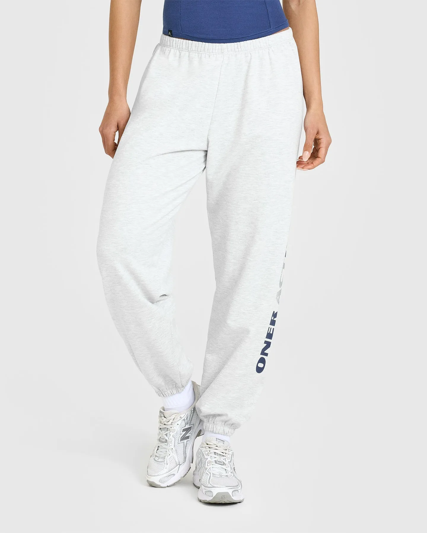 Lightweight Graphic Joggers | Light Grey Marl Fade Resistant Dye Process Urban Look
