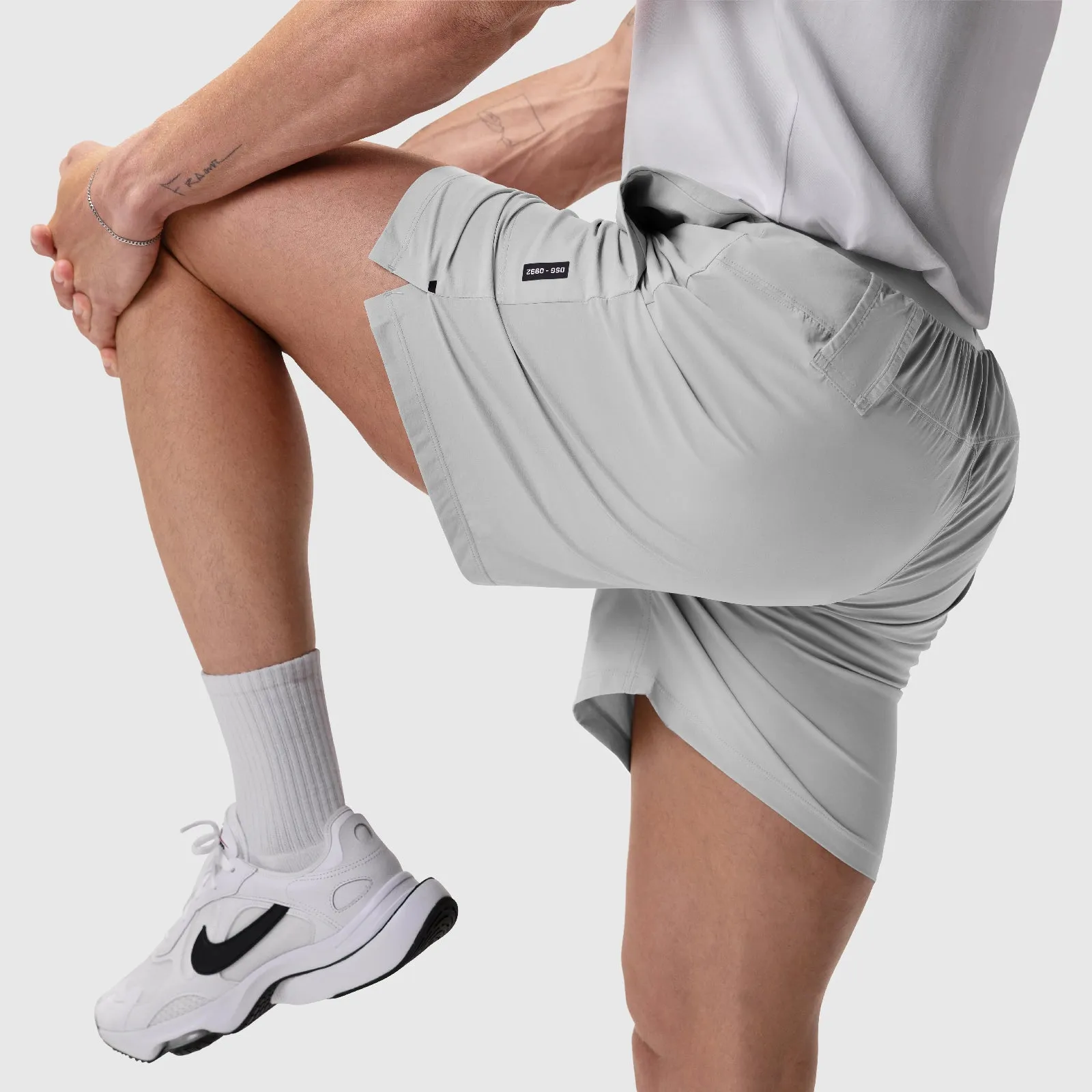 0992. Aerotex? 6" Training Short - Slate Grey Impact Absorbing Padding