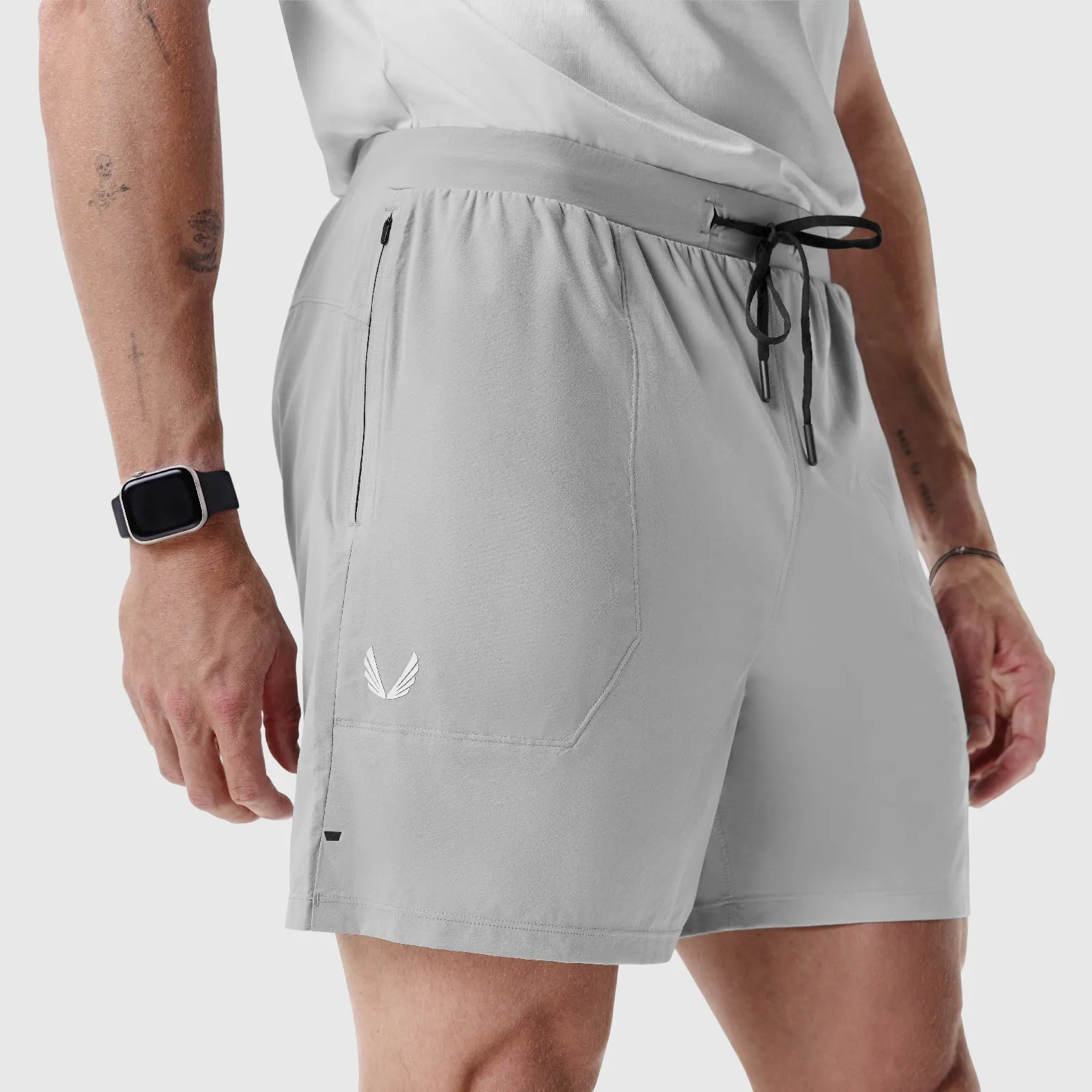 0992. Aerotex? 6" Training Short - Slate Grey Wide Leg Silhouette