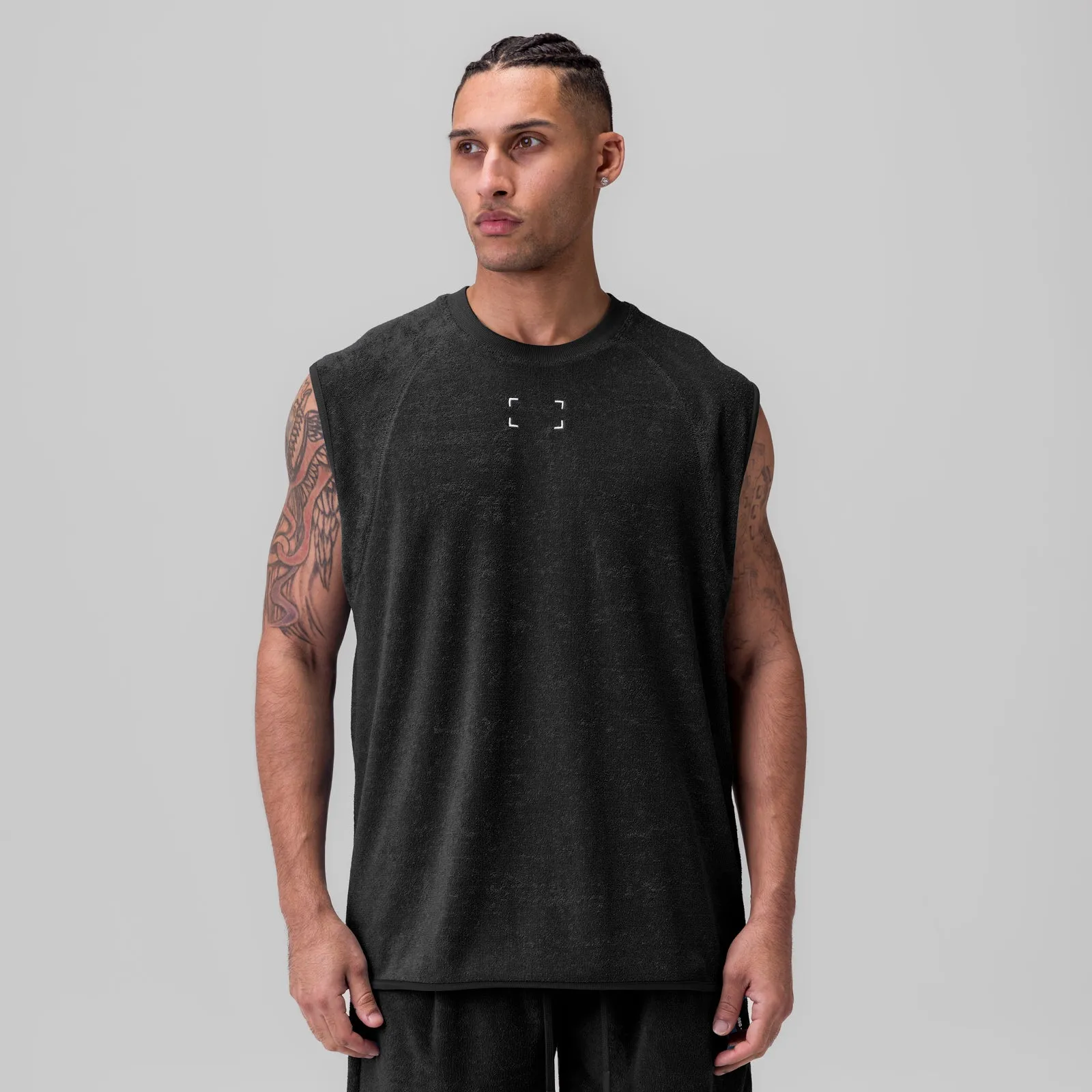 1092. Towel Terry Cutoff - Black Air Cooling Zones Tagless Comfort Neckline