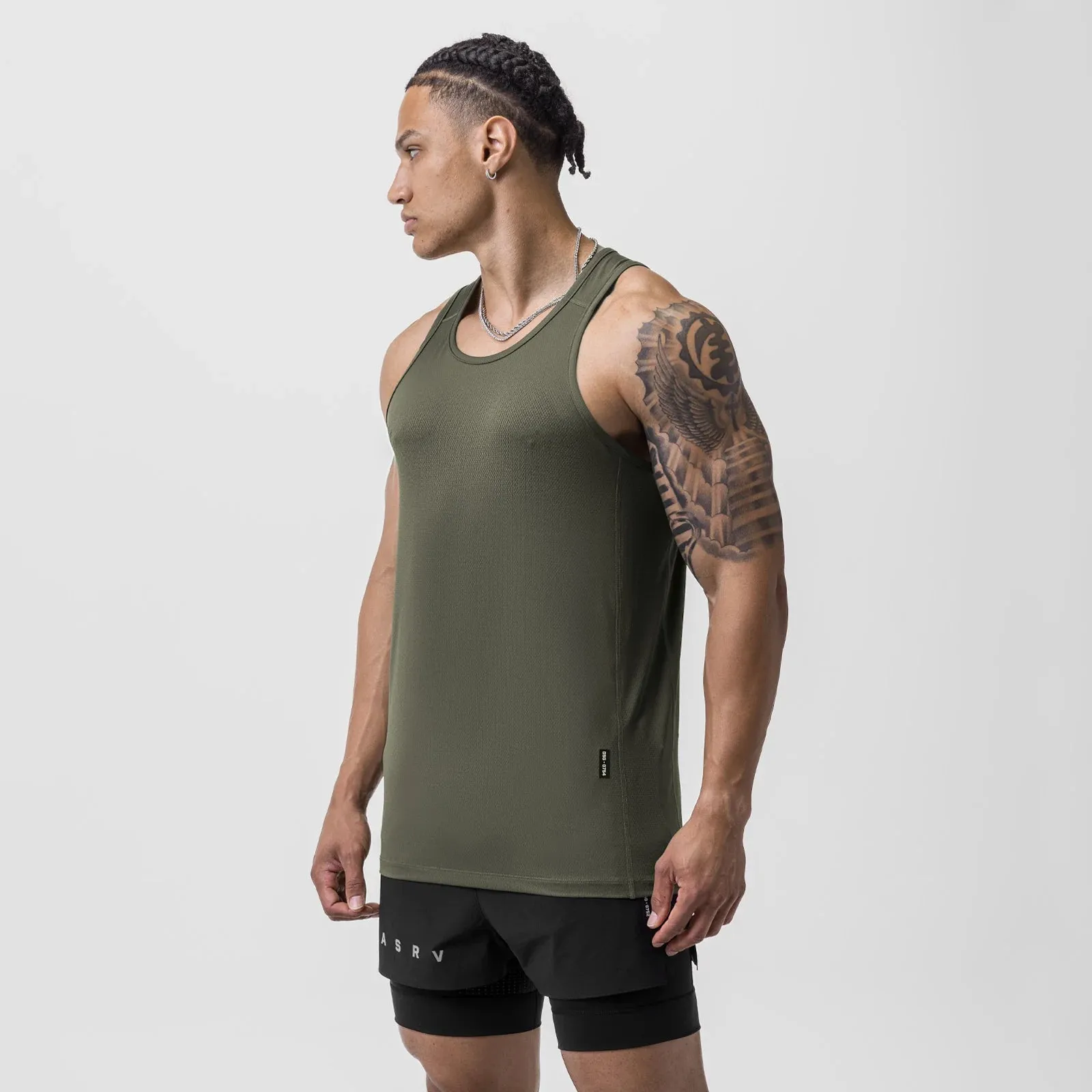 0754. AeroSilver? Training Singlet - Olive Yoga Friendly Design global market
