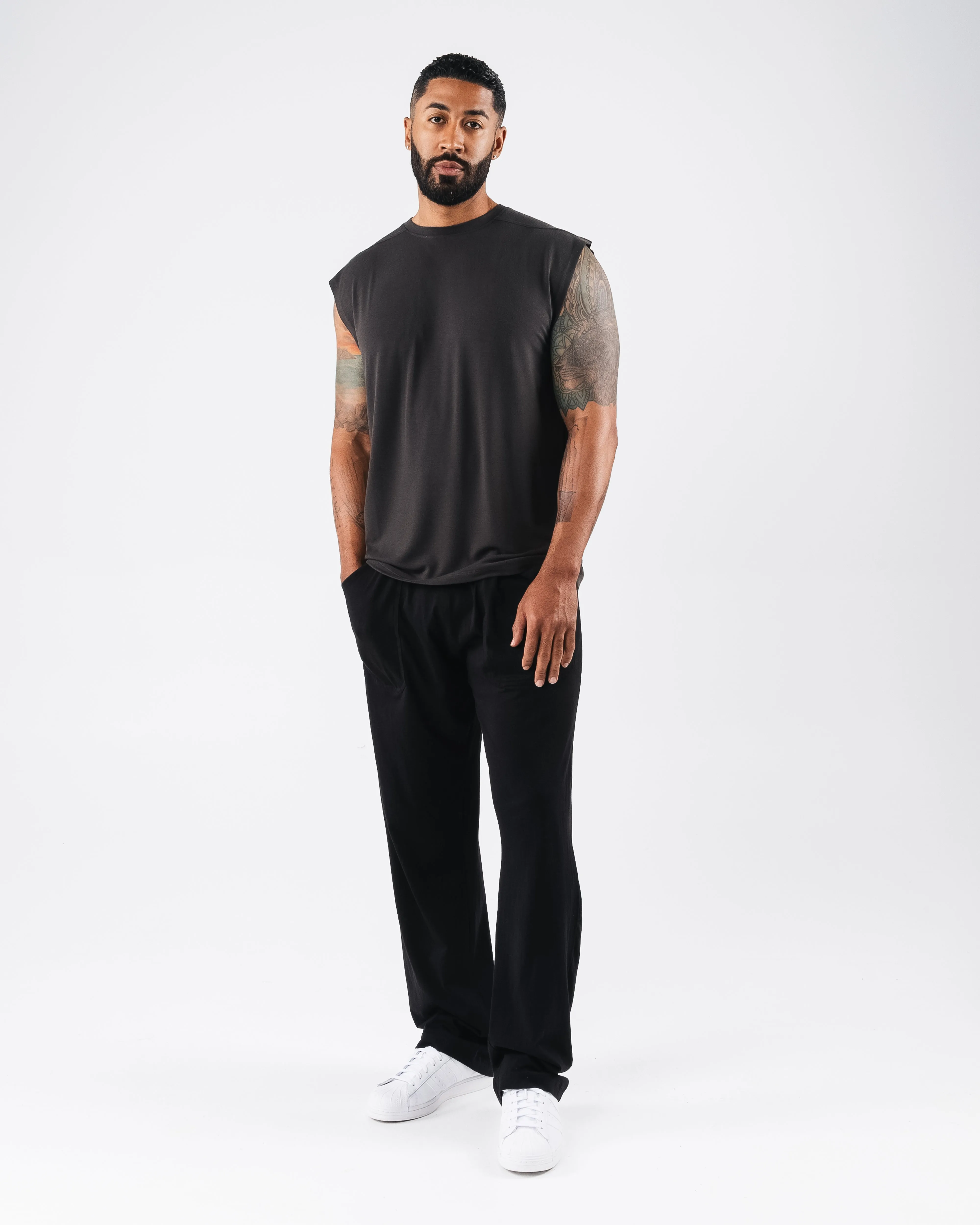 Zero Accent Tank - Dark Grey Athletic Performance Fit