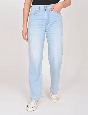 Women's Blue Ribcage Straight Fit High Rise Jeans Temperature Regulating Fabric