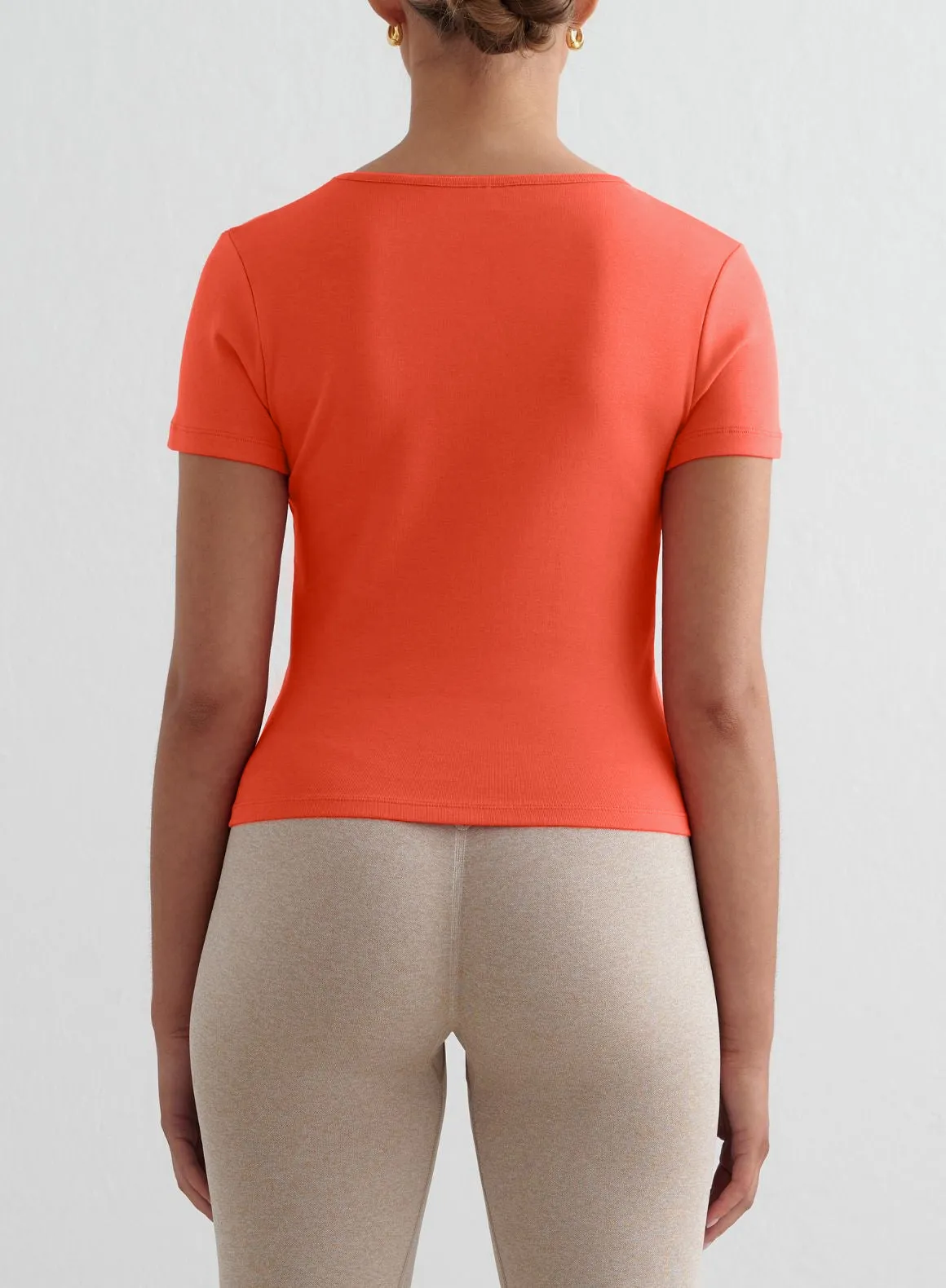 Fresh Outfit Anti-static Tangerine Stretch T-shirt