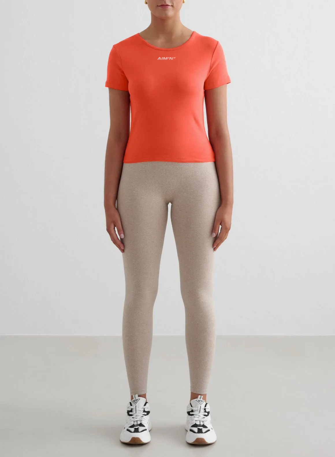 Tangerine Stretch T-shirt RibbedNeckBanding