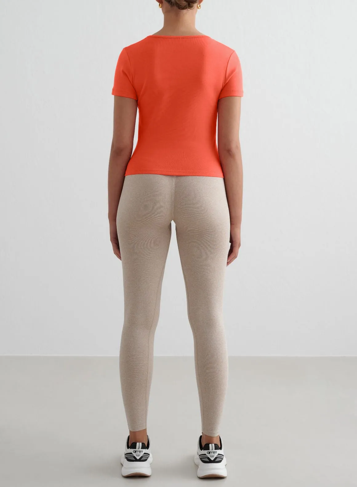 Airflow Ventilation Design Tangerine Stretch T-shirt