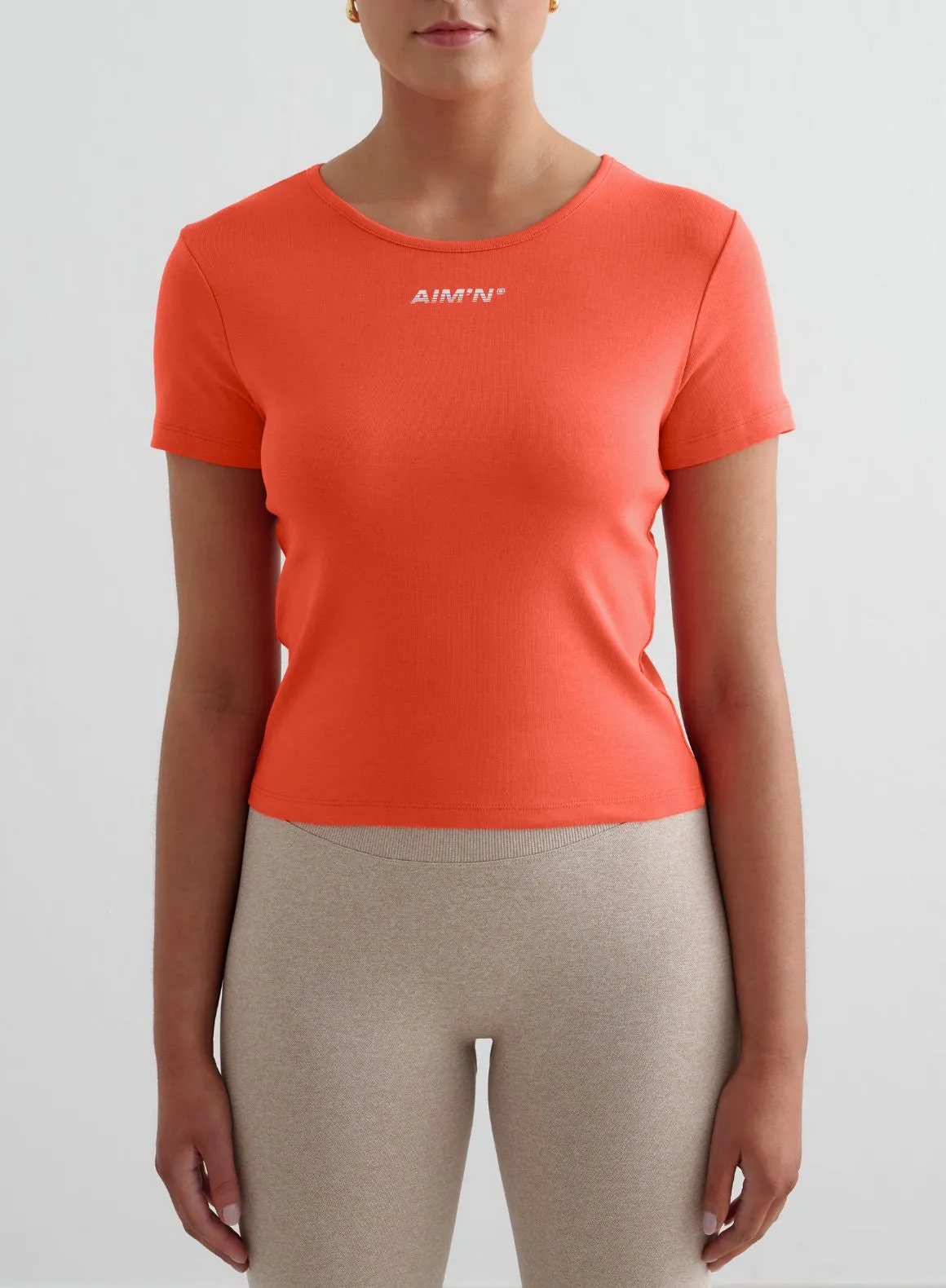Tangerine Stretch T-shirt Trendy Tops