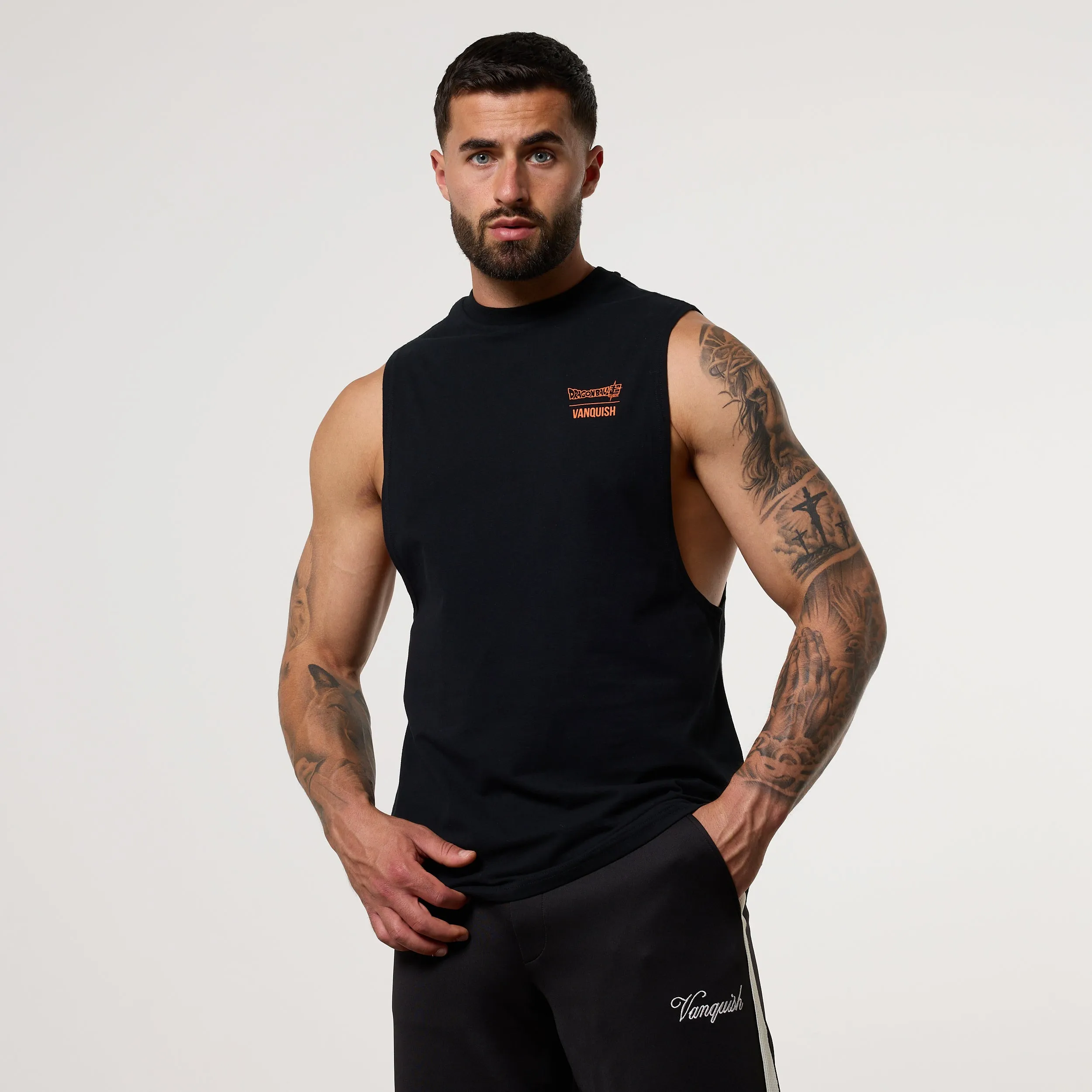 Anti Pilling Fabric Vanquish DBS Goku Black Sleeveless T-Shirt