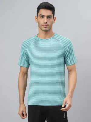 Alcis Men Agate Green Drytech  Anti-Static Slim-Fit Round Neck Running T-Shirt Fast Fit