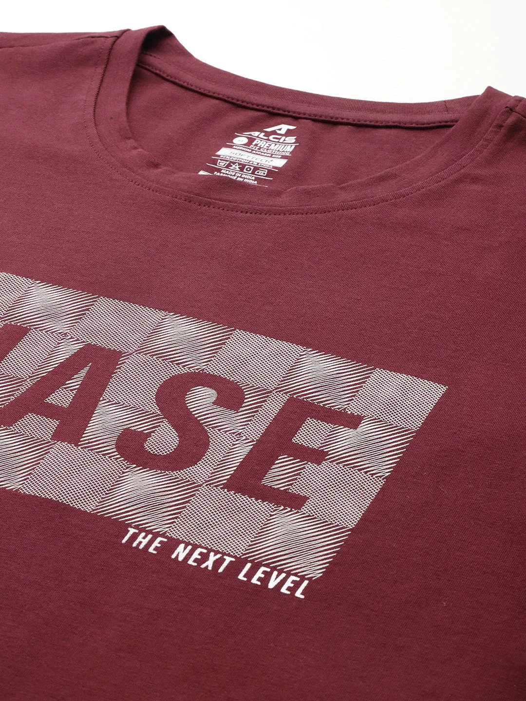 Boss Vibe Alcis Men Burgundy Typography Printed T-shirt