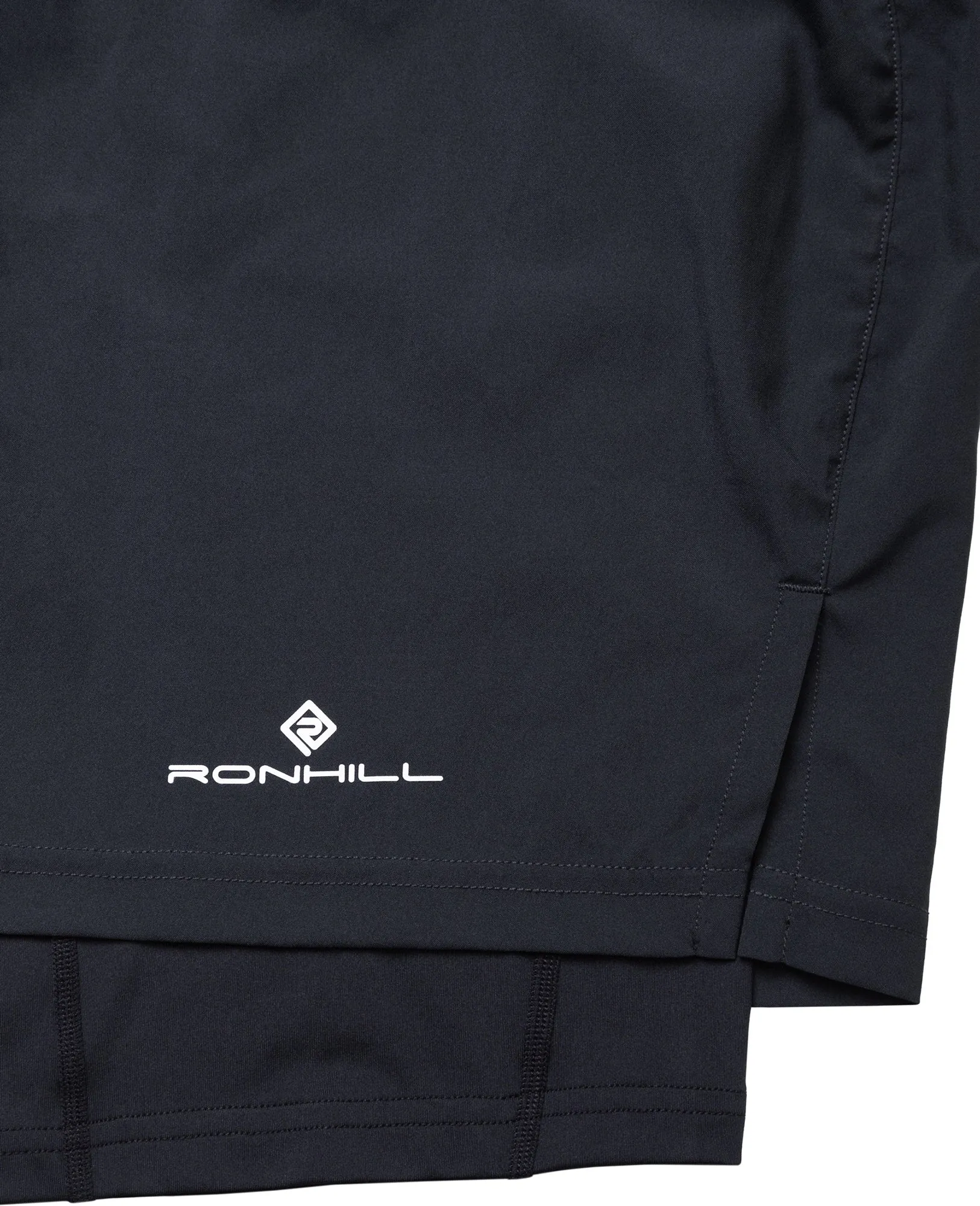 Athletic Silhouette On The Go Ronhill Core Twin 2 In 1 Mens Running Shorts - Black