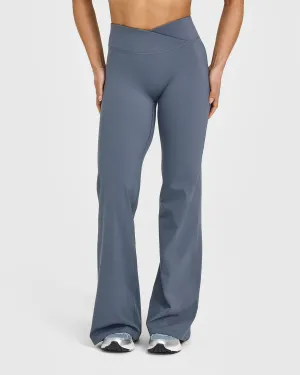 Gloss Fit hypoallergenic material Unified Wrap Flared Bottoms | Granite Blue Foldable Frame Integration