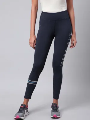 Alcis Women Navy Blue Drytech  Solid Cropped Training Tights No irritation Extra Soft Studio Practice