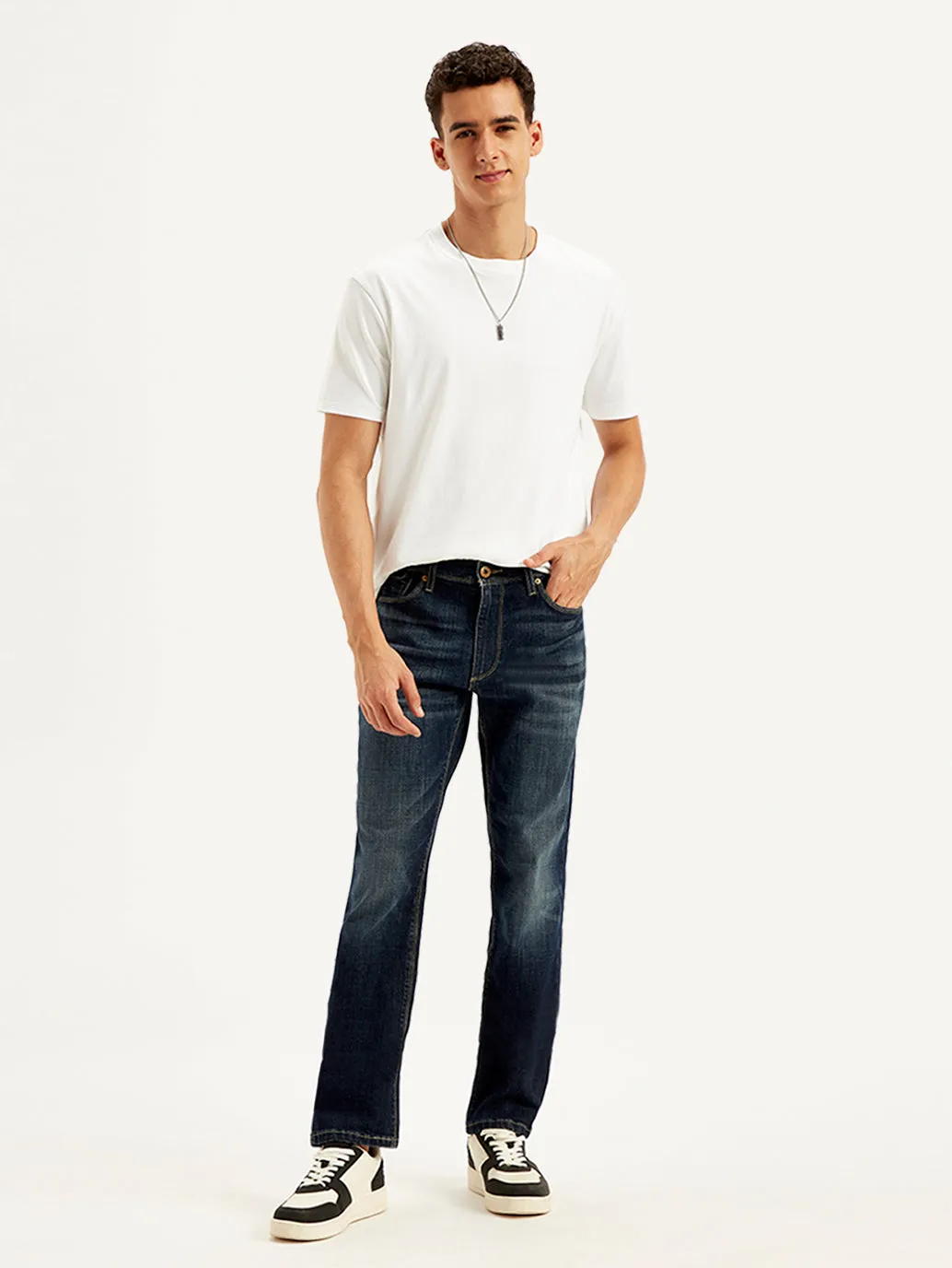 Parent Style Evening Stroll Festival Outfit Home Comfort Teen Outfit Men's 511 Navy Blue Slim Fit Mid Rise Jeans