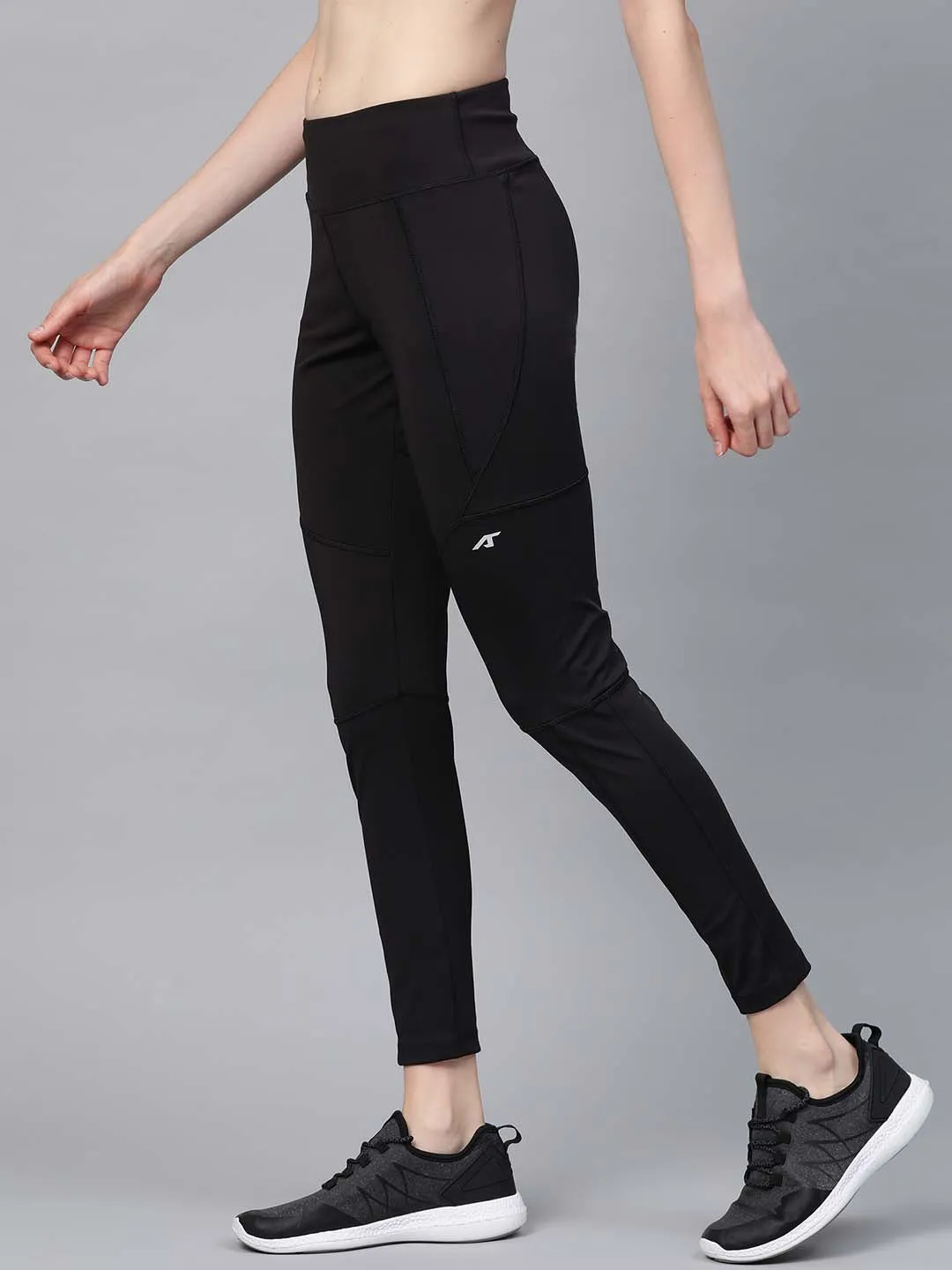 Pro Athlete Travel Outfit Extra Soft Minimalist Style Alcis Women Black Secure Fit Solid Cropped Training Tights