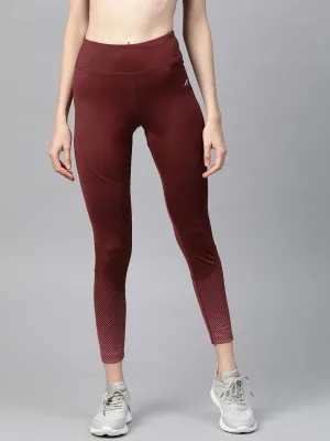 Classic Fitwear Alcis Women Maroon Solid Cropped Tights