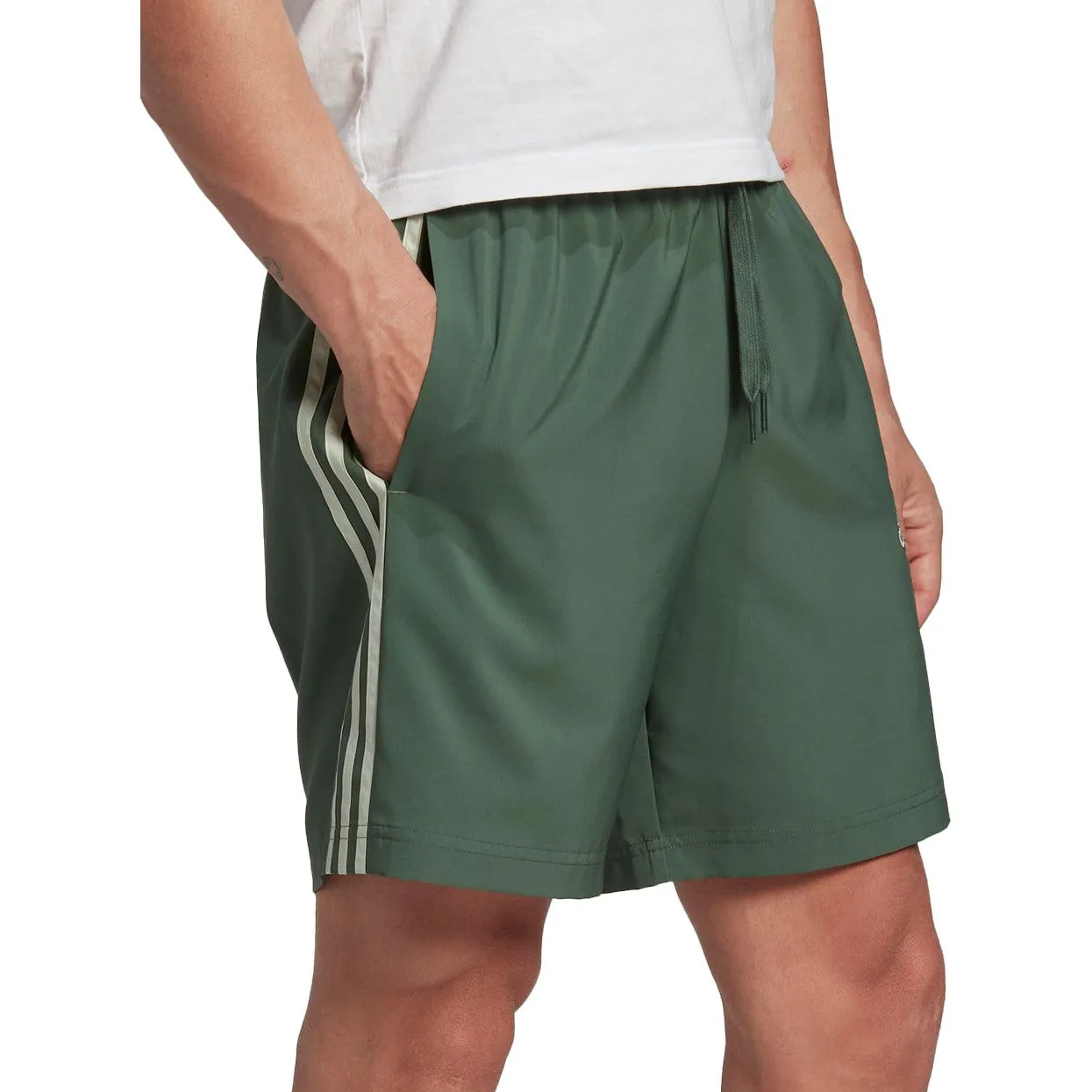 adidas AeroReady Essentials Chelsea 3 Stripes Mens Training Shorts - Green printed shorts