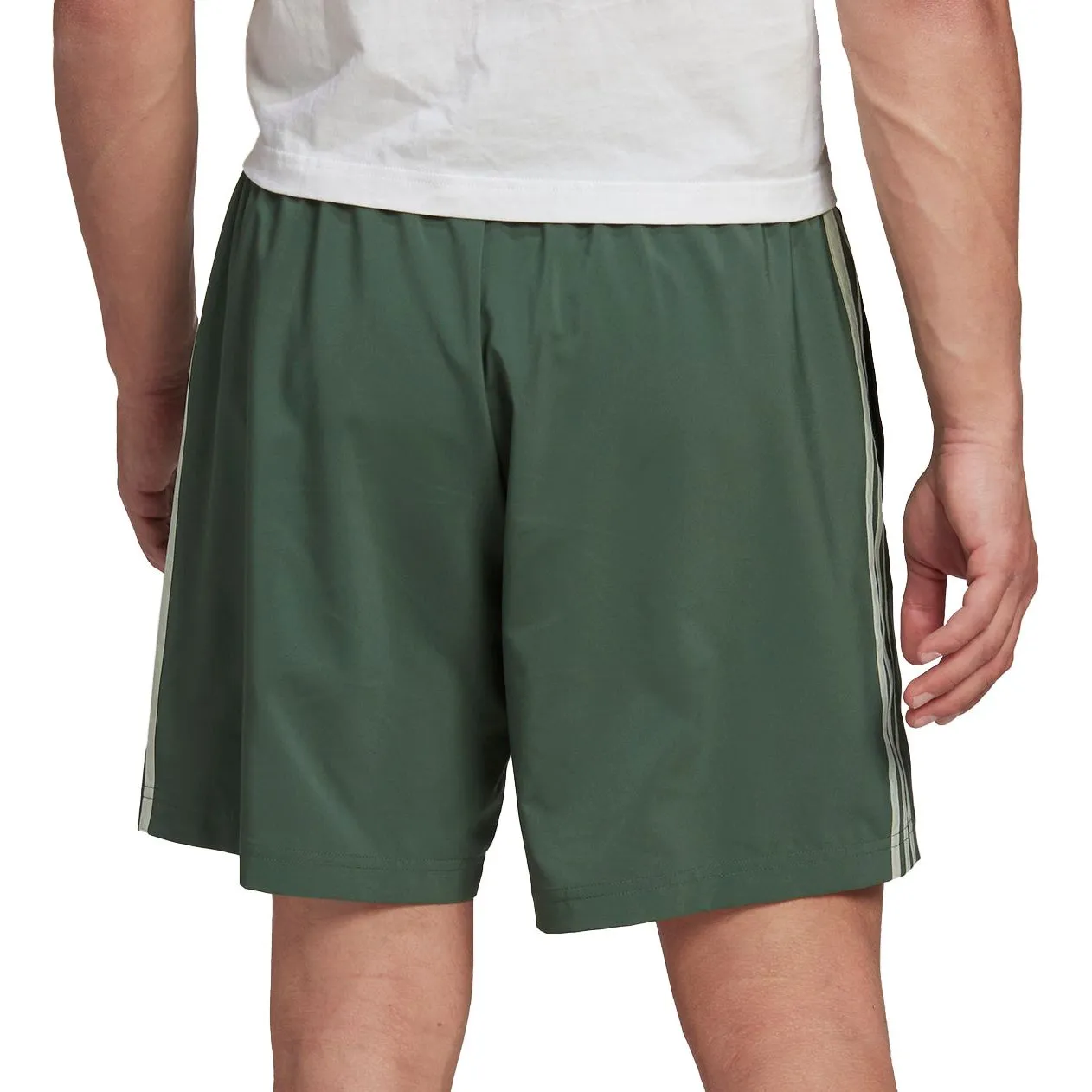 adidas AeroReady Essentials Chelsea 3 Stripes Mens Training Shorts - Green Day Fit Cooling Mesh Lining