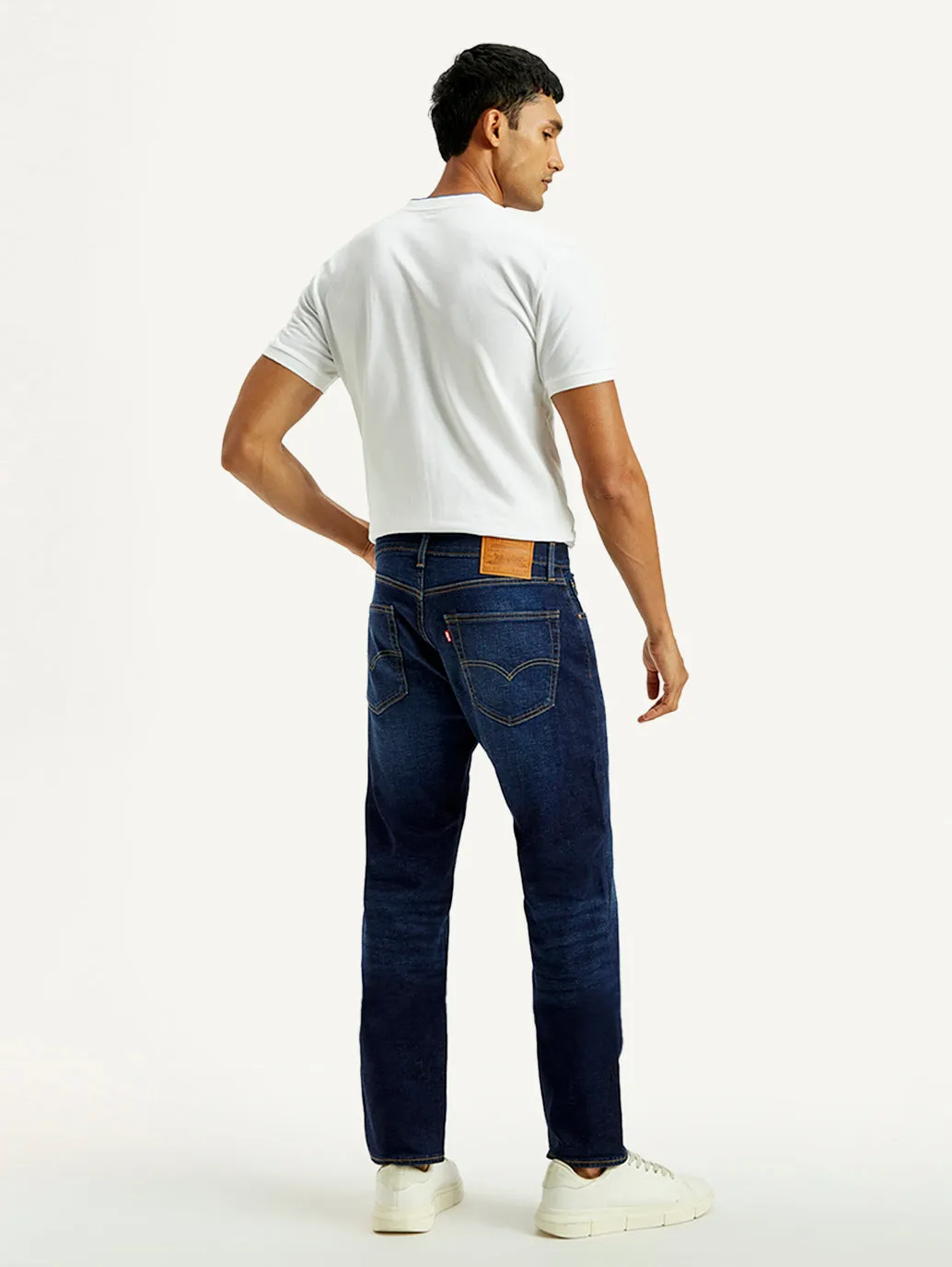 Men's 505 Dark Indigo Straight Fit Mid Rise Jeans Utility Fit Weekend Style Smooth