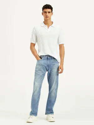 Men's Redloop 505 Light Indigo Straight Fit Mid Rise Jeans Date Night Sunny Vibes Timeless Wear