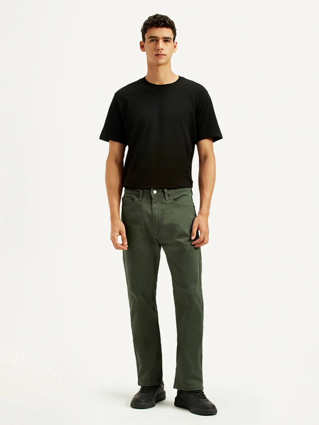 Streetwear Fan Night Out Outdoor Adventure Earthy Men's 505 Olive Green Overdyed Straight Fit Mid Rise Jeans