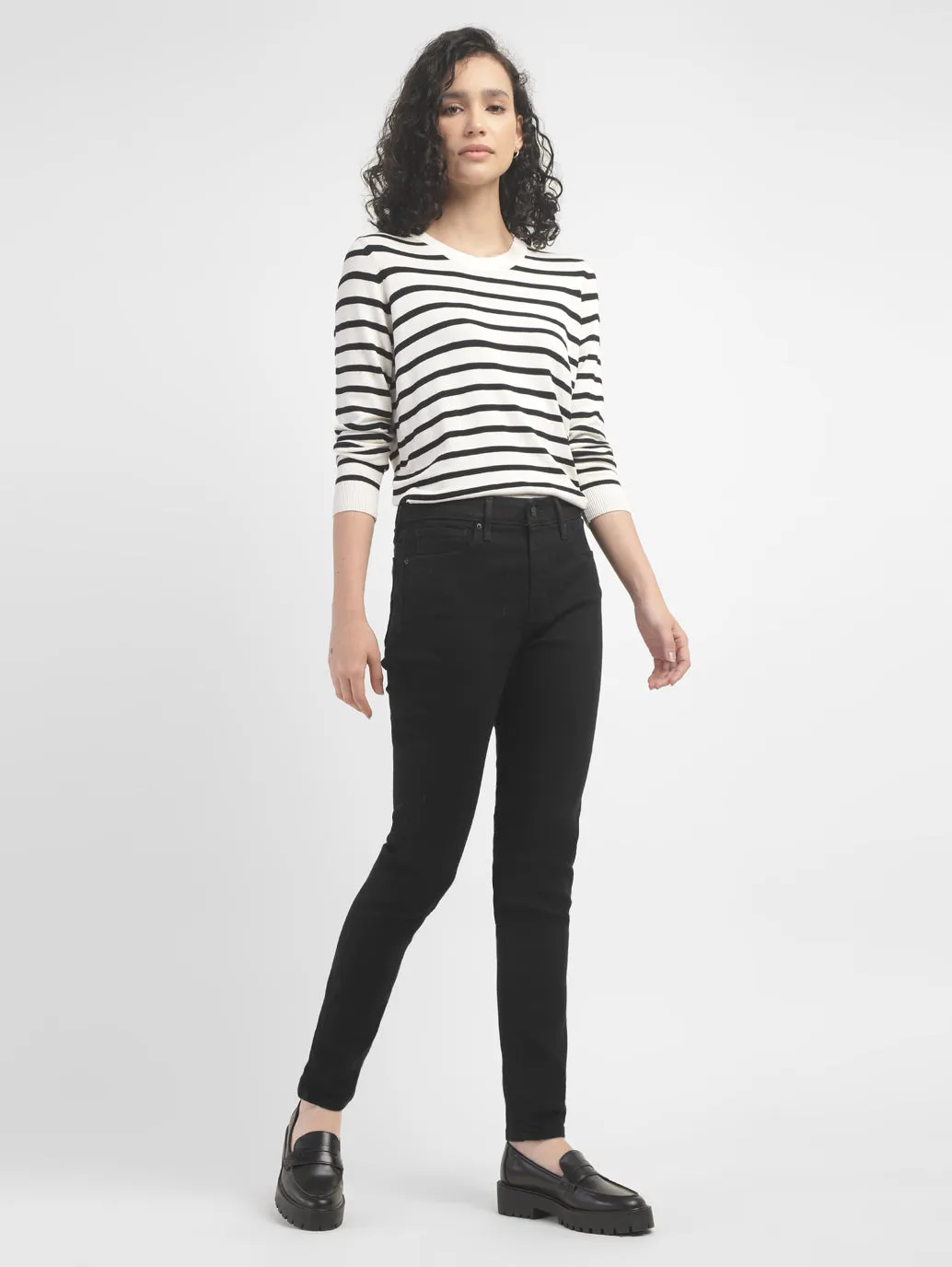 Women's 721 Black Skinny Fit High Rise Jeans Modern Spring Mood Party Look Classic Wear