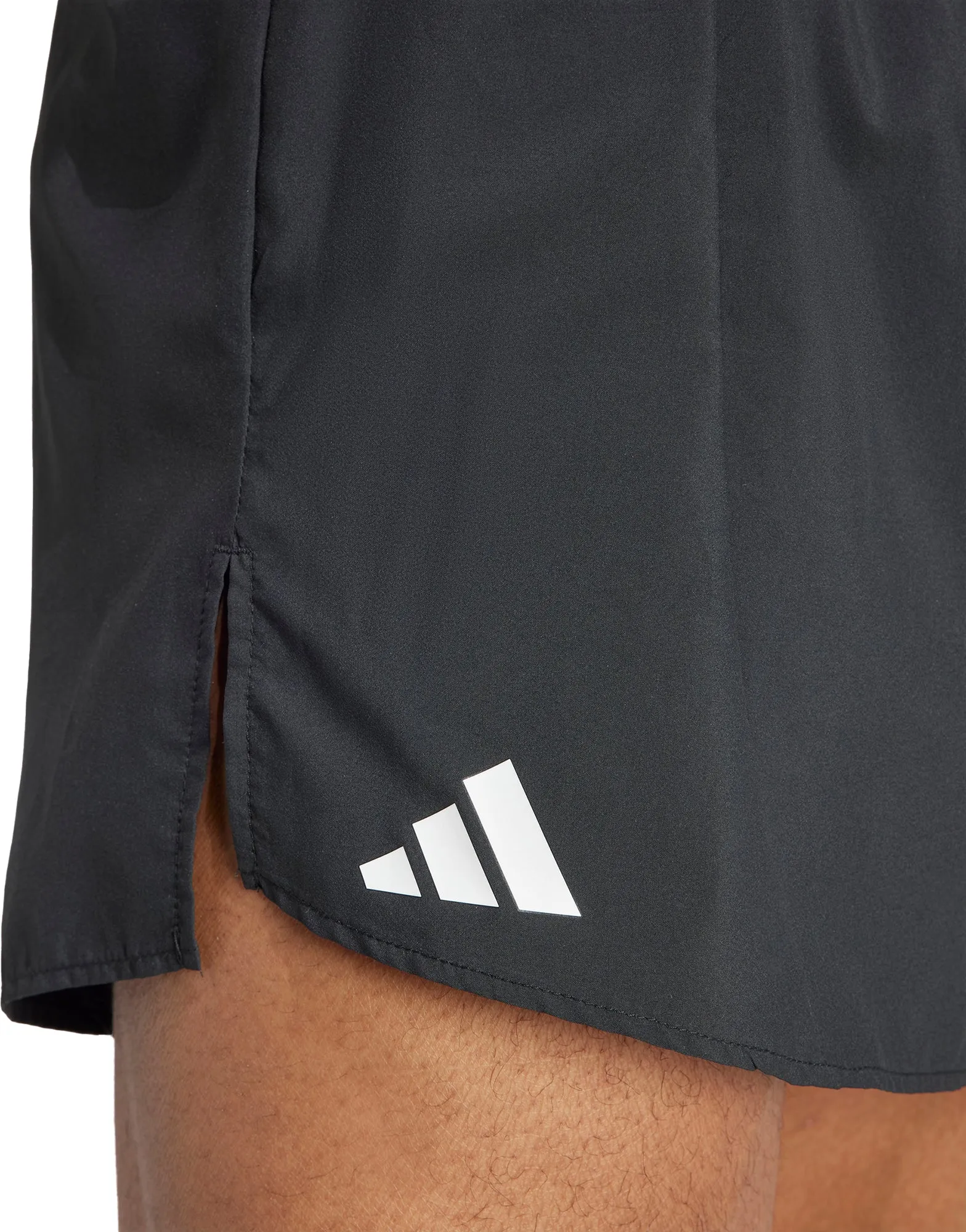adidas Adizero Essentials Mens Running Shorts - Black Tapered leg Minimalist Look