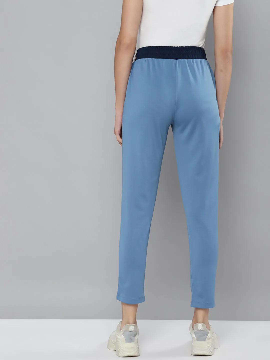 Alcis Women Blue Solid Slim Fit Track Pants Movement Ease Premium Stretch