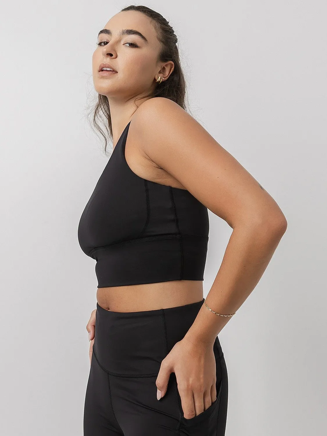 Longline Sports Bra In Black men's fashion