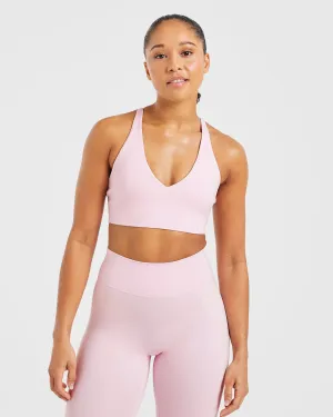 Staple Sports Bra - Pastel Pink All-Day Closure Comfortable Hold