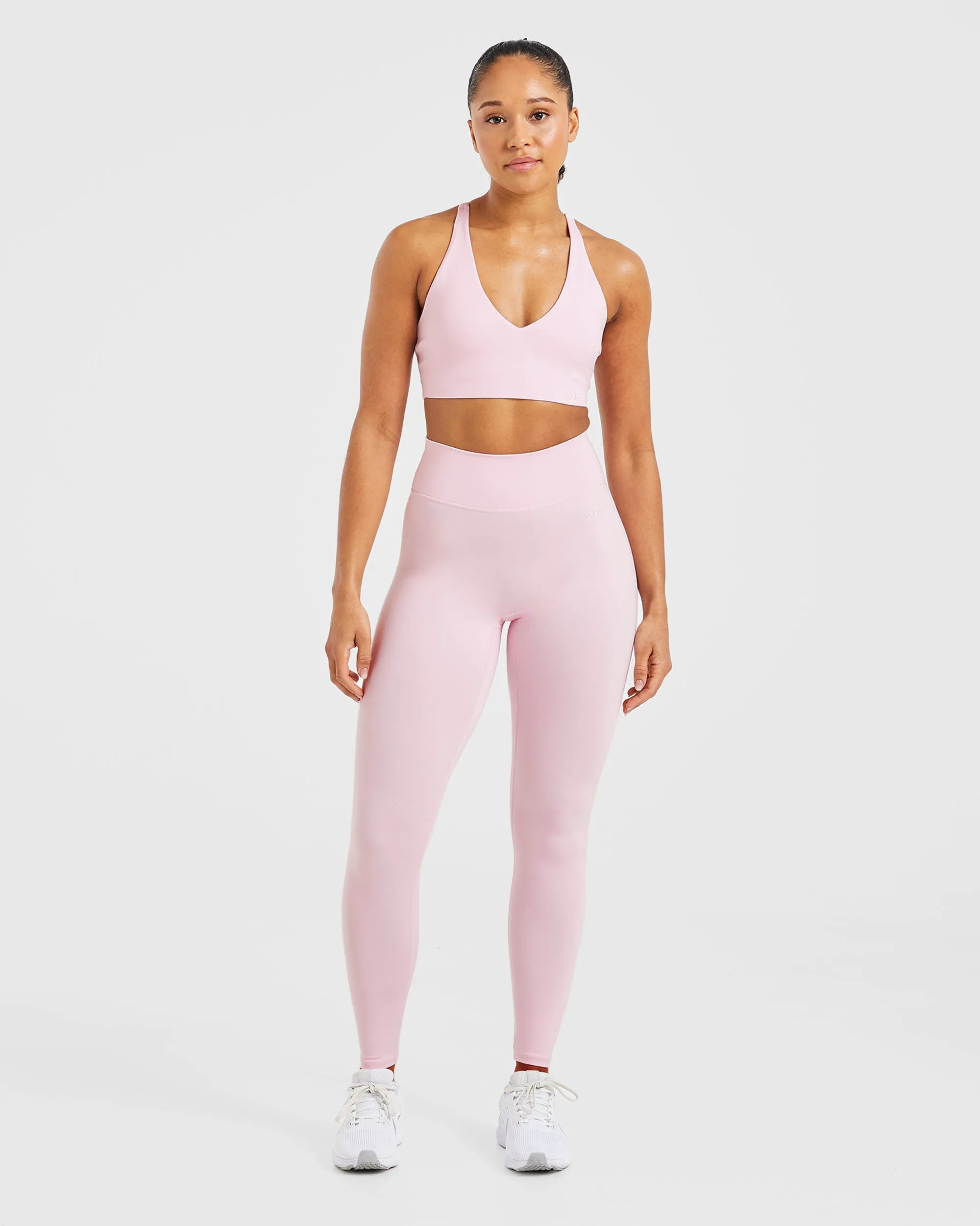 Staple Sports Bra - Pastel Pink Non-Restrictive Band