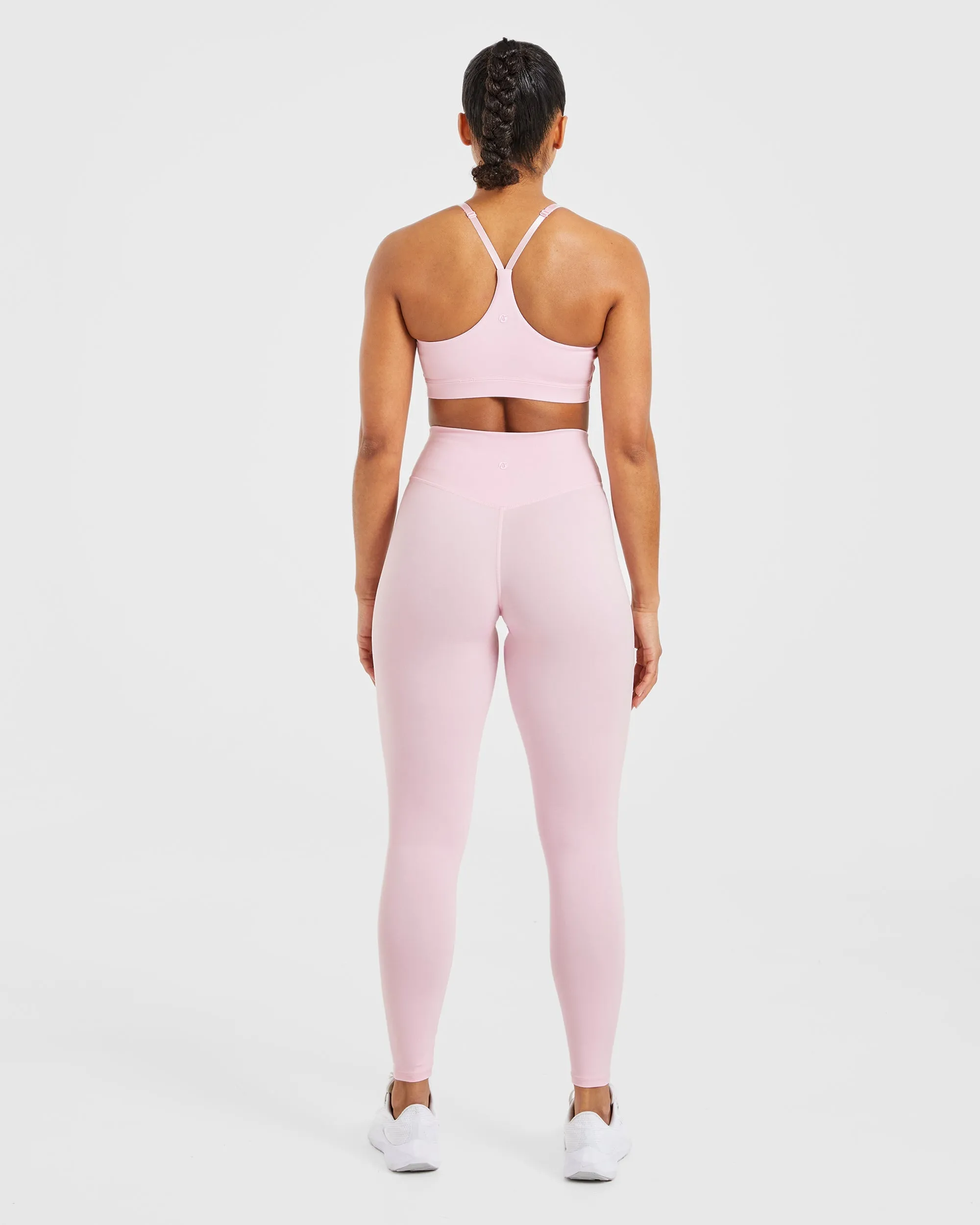 Soft Microfiber Moisture Control Technology Staple Sports Bra - Pastel Pink