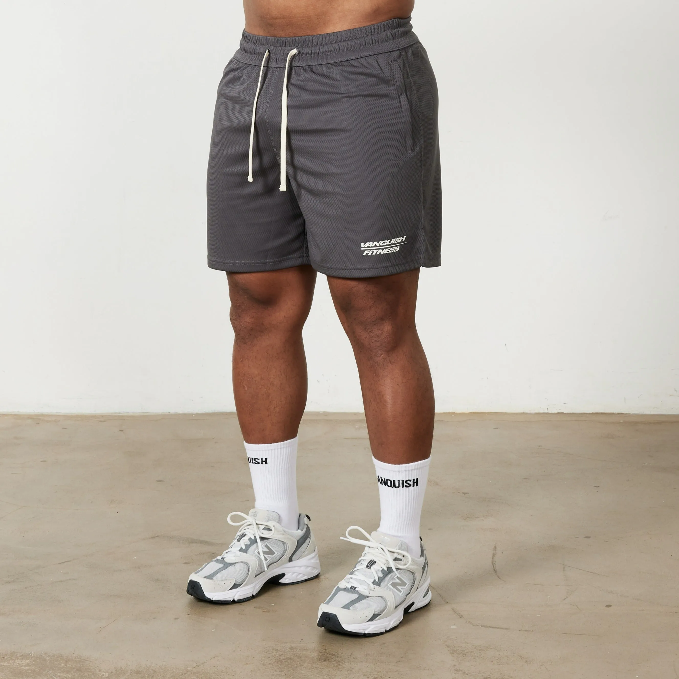 Tactical Attachment Loops Vanquish Speed Charcoal Grey Mesh Shorts