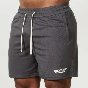 Vanquish Speed Charcoal Grey Mesh Shorts Retroreflective Accents Relaxed Design