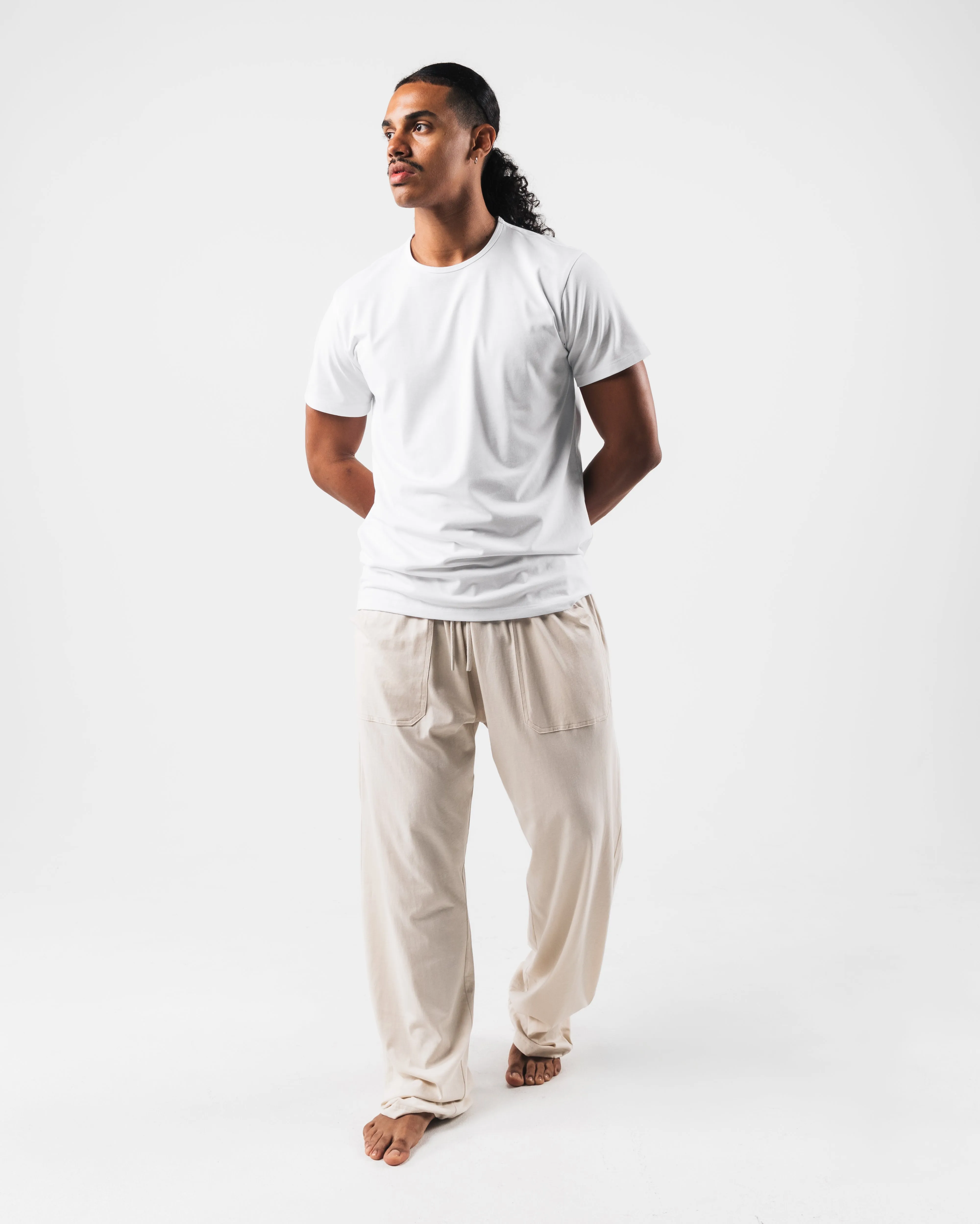 Non Binding Waist Zero Classic Straight Leg Pant - Cream