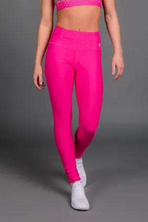 Urban Style Travel Ready Legendary Legging in Hyper Pink Crystal