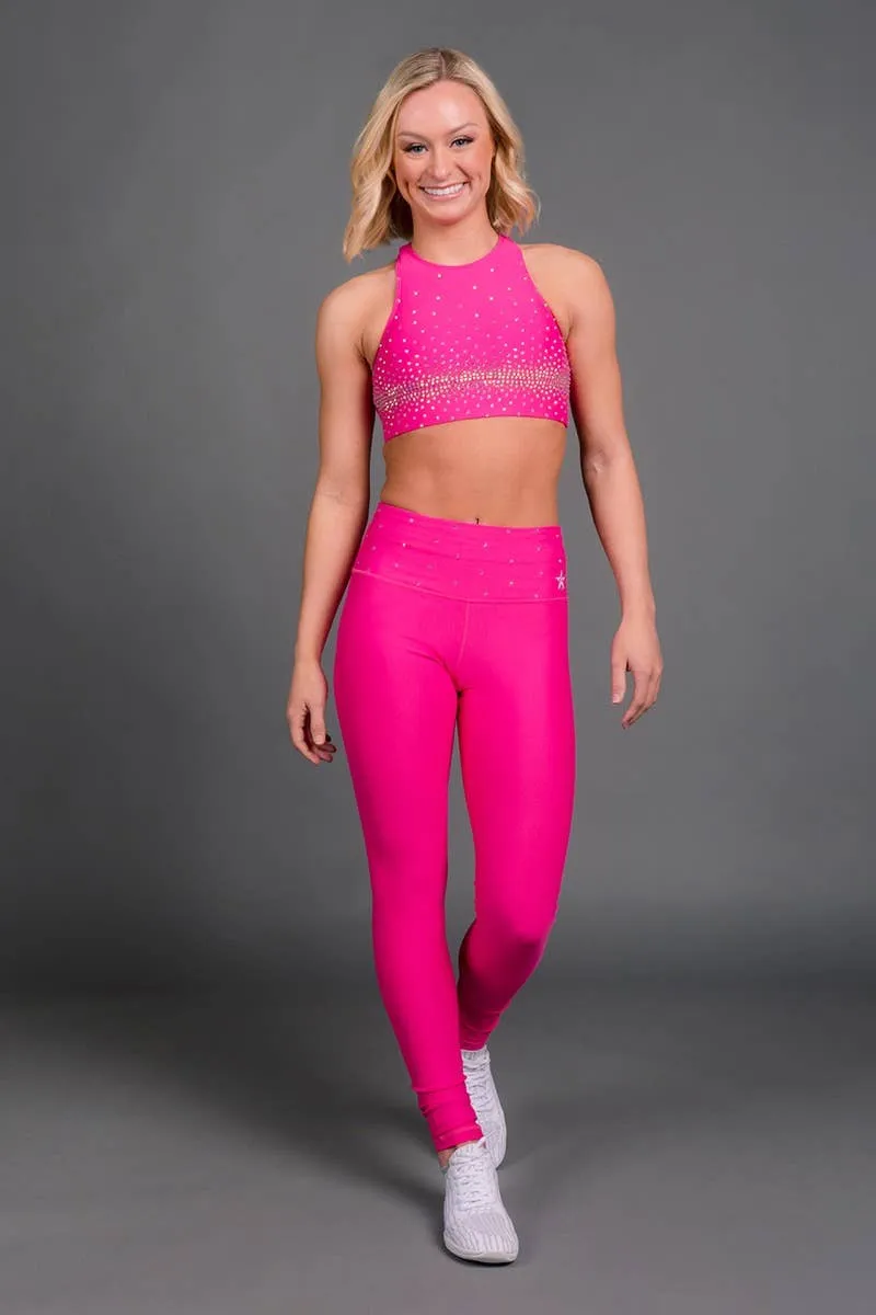 Legendary Legging in Hyper Pink Crystal Anti Static Material Soft Touch For Adults