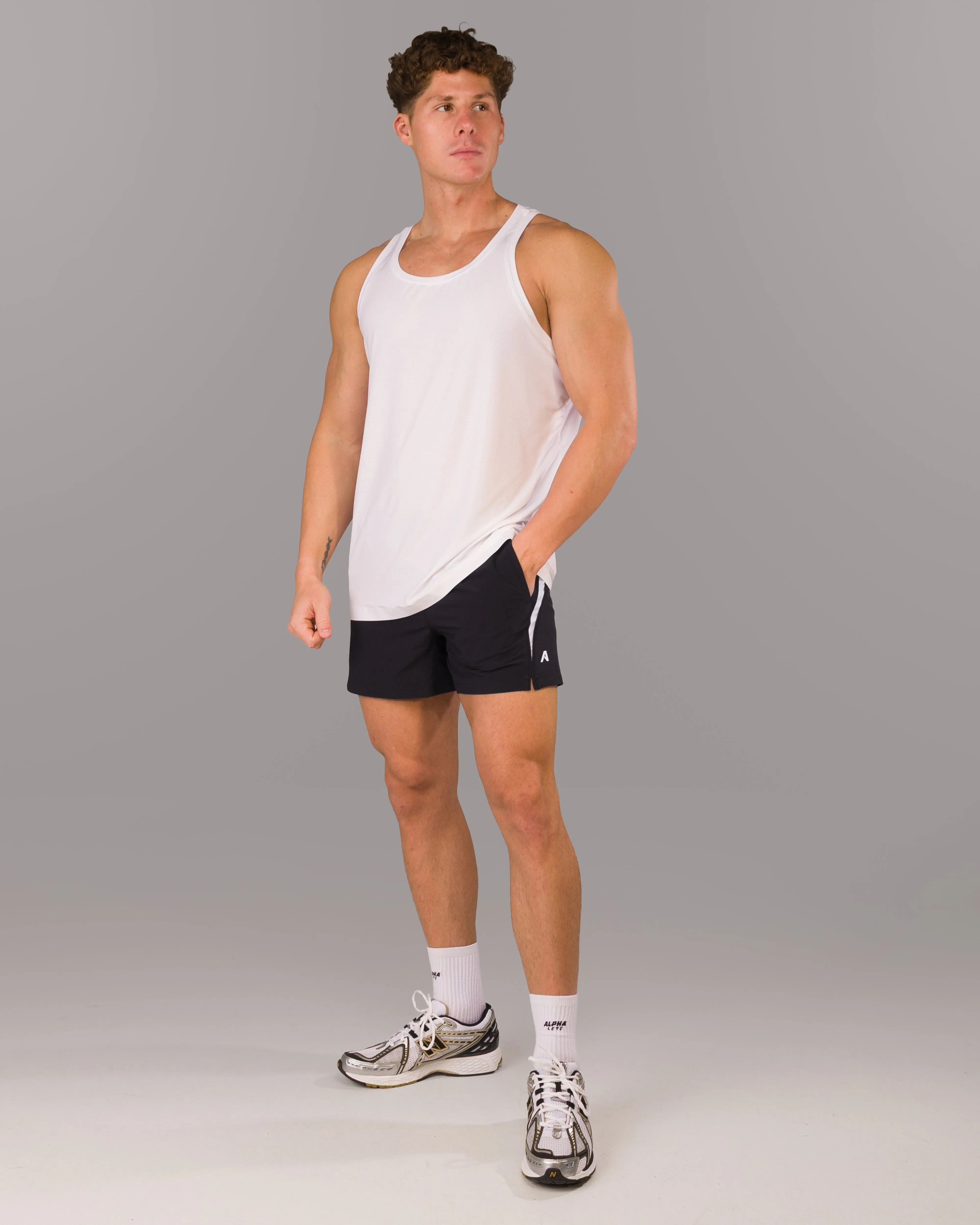 Dynamic Panel Short - Black / White first day of school Durable Weave