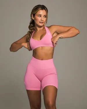 Lower body workouts Grouping Effortless Seamless Halter Neck Sports Bra | Peony Pink