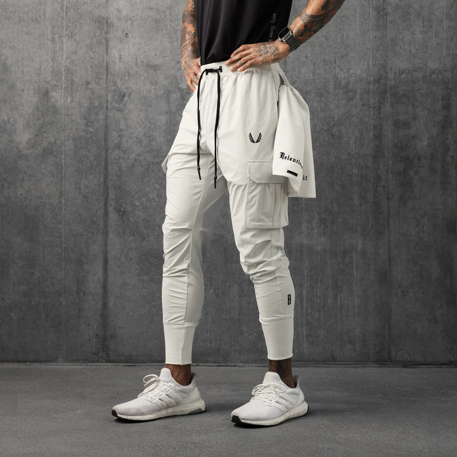 0825. Tetra-Lite? Cargo High Rib Jogger - Stone Dynamic Fit